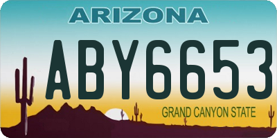 AZ license plate ABY6653