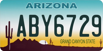 AZ license plate ABY6729
