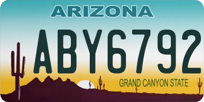 AZ license plate ABY6792