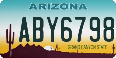 AZ license plate ABY6798