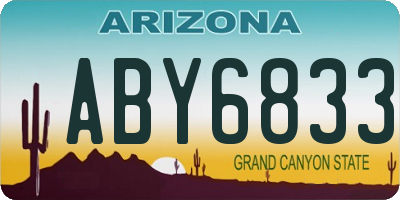 AZ license plate ABY6833