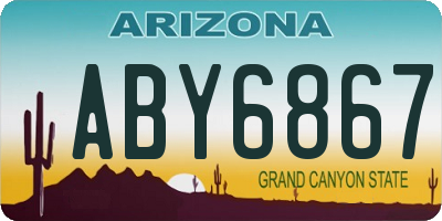 AZ license plate ABY6867