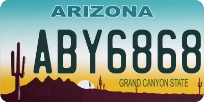 AZ license plate ABY6868