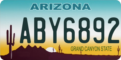 AZ license plate ABY6892