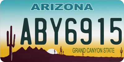 AZ license plate ABY6915