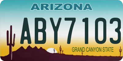 AZ license plate ABY7103