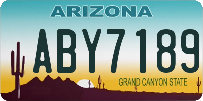AZ license plate ABY7189