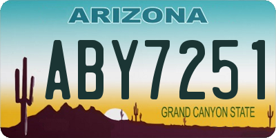AZ license plate ABY7251