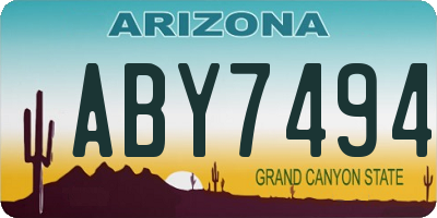 AZ license plate ABY7494