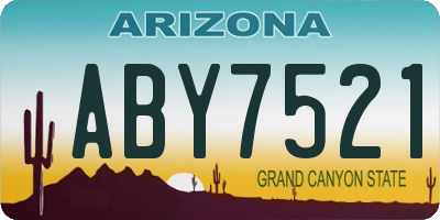 AZ license plate ABY7521