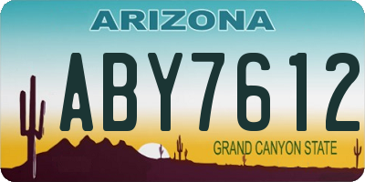 AZ license plate ABY7612