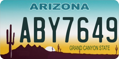 AZ license plate ABY7649