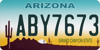 AZ license plate ABY7673