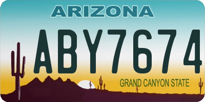 AZ license plate ABY7674