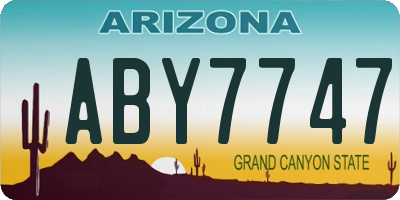 AZ license plate ABY7747