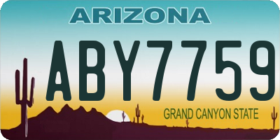 AZ license plate ABY7759