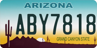 AZ license plate ABY7818