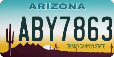 AZ license plate ABY7863
