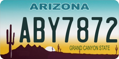 AZ license plate ABY7872