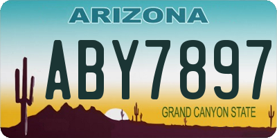 AZ license plate ABY7897