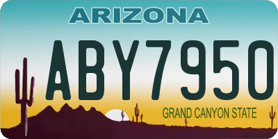 AZ license plate ABY7950