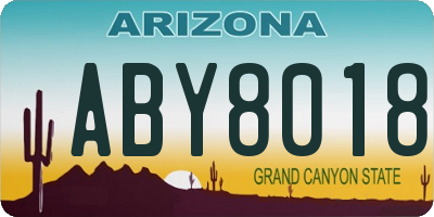 AZ license plate ABY8018