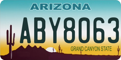 AZ license plate ABY8063