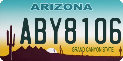 AZ license plate ABY8106