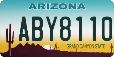 AZ license plate ABY8110
