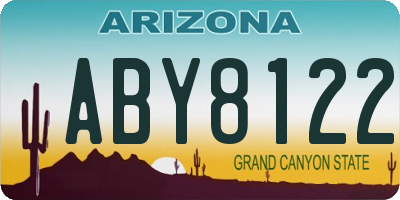 AZ license plate ABY8122