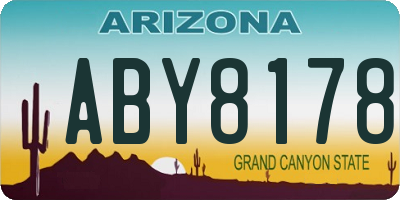 AZ license plate ABY8178