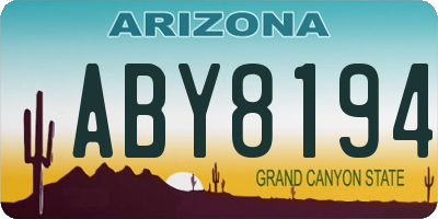 AZ license plate ABY8194