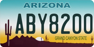AZ license plate ABY8200