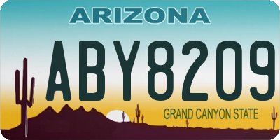 AZ license plate ABY8209