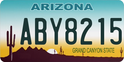 AZ license plate ABY8215