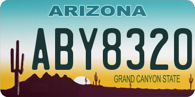 AZ license plate ABY8320