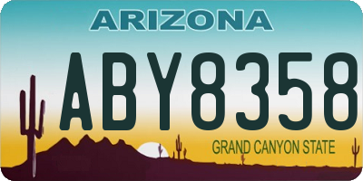 AZ license plate ABY8358