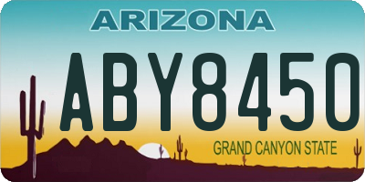 AZ license plate ABY8450