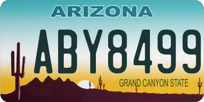 AZ license plate ABY8499