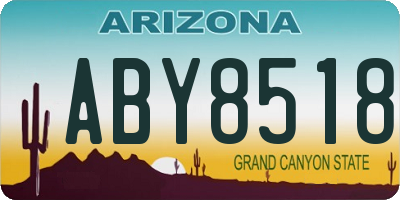 AZ license plate ABY8518