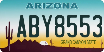 AZ license plate ABY8553