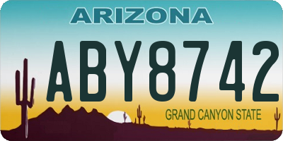 AZ license plate ABY8742