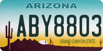 AZ license plate ABY8803