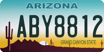 AZ license plate ABY8812