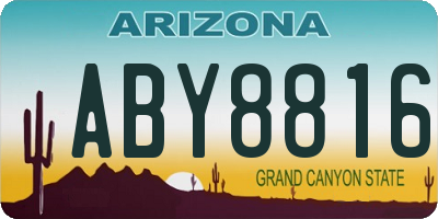 AZ license plate ABY8816