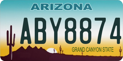 AZ license plate ABY8874