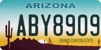 AZ license plate ABY8909
