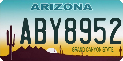 AZ license plate ABY8952