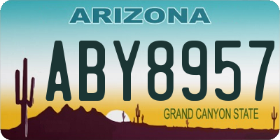 AZ license plate ABY8957
