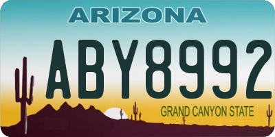 AZ license plate ABY8992
